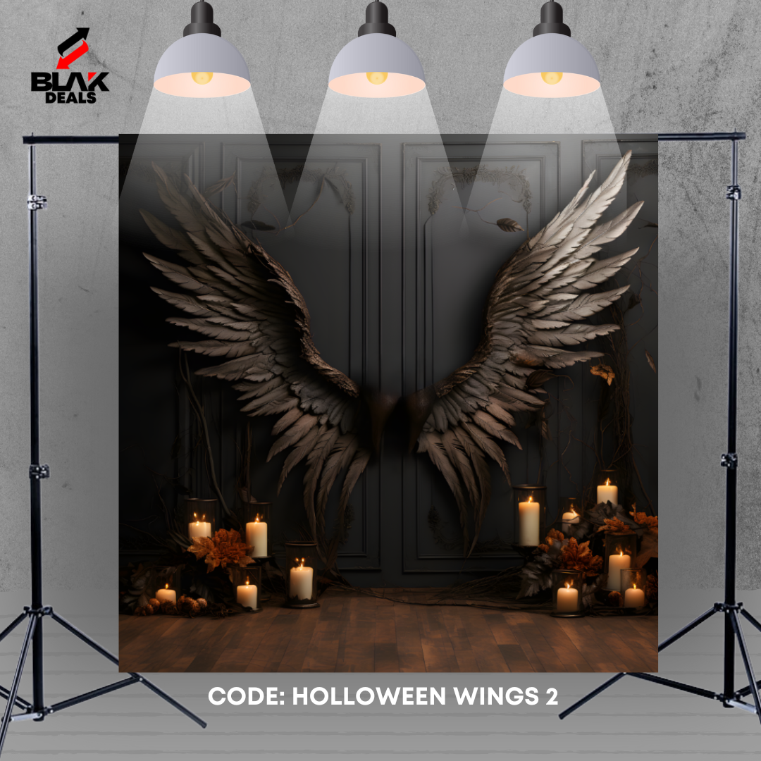 Wings Halloween Photography Backdrop Photoshoot | BLAK Deals