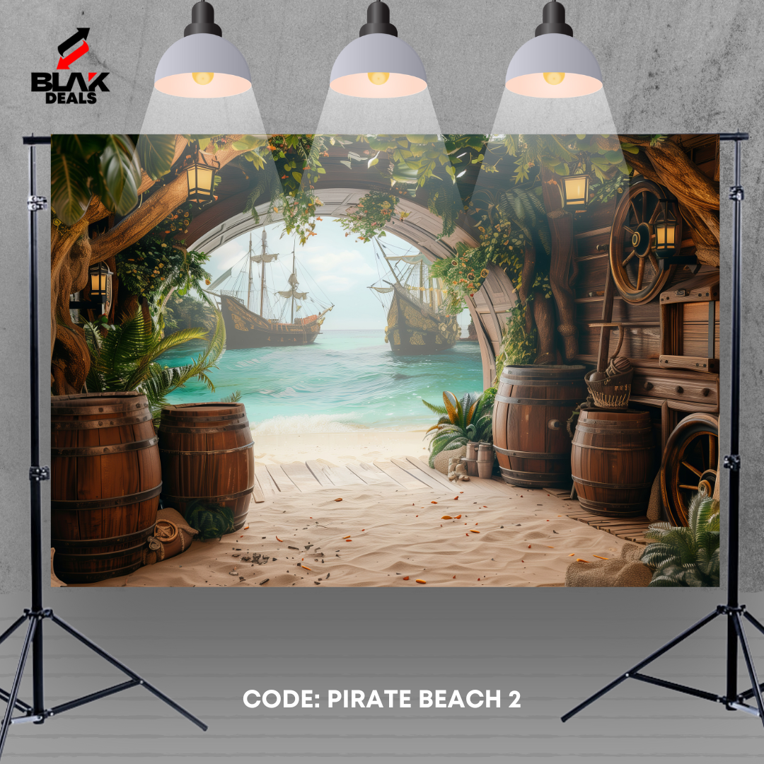 Pirate Ship Beach Sea Kids Newborn Toddler Photography Backdrop Photoshoot | BLAK Deals