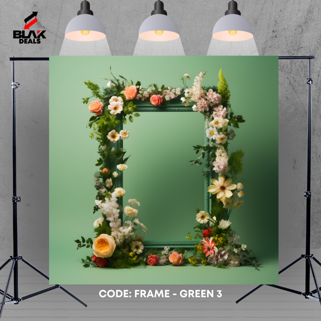 Floral Frame GreenFamily Maternity Couple Portrait Photography Backdrop Photoshoot | BLAK Deals