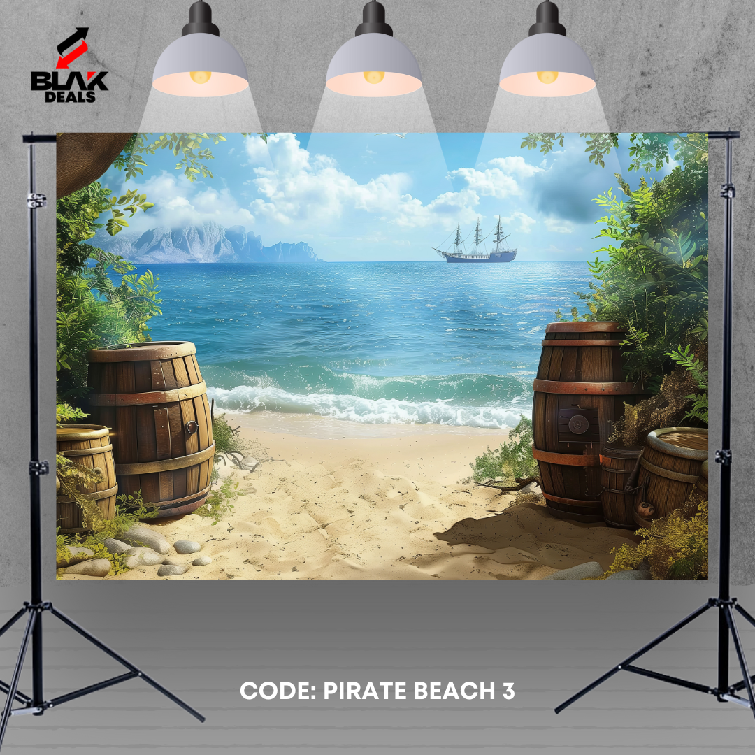 Pirate Ship Beach Sea Kids Newborn Toddler Photography Backdrop Photoshoot | BLAK Deals