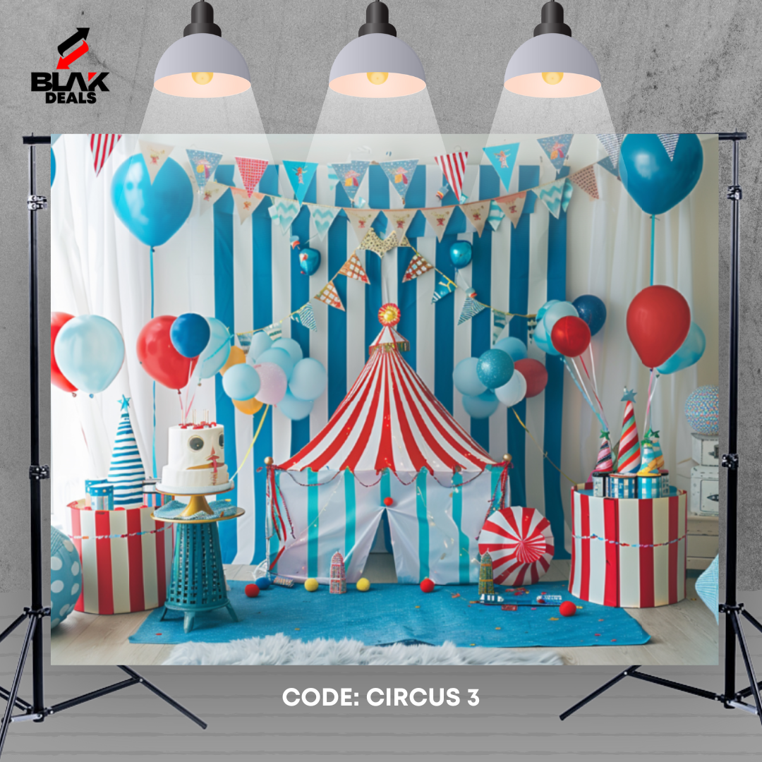 Circus Carnival Balloon Kids Toddler Newborn Photography Backdrop Photoshoot | BLAK Deals