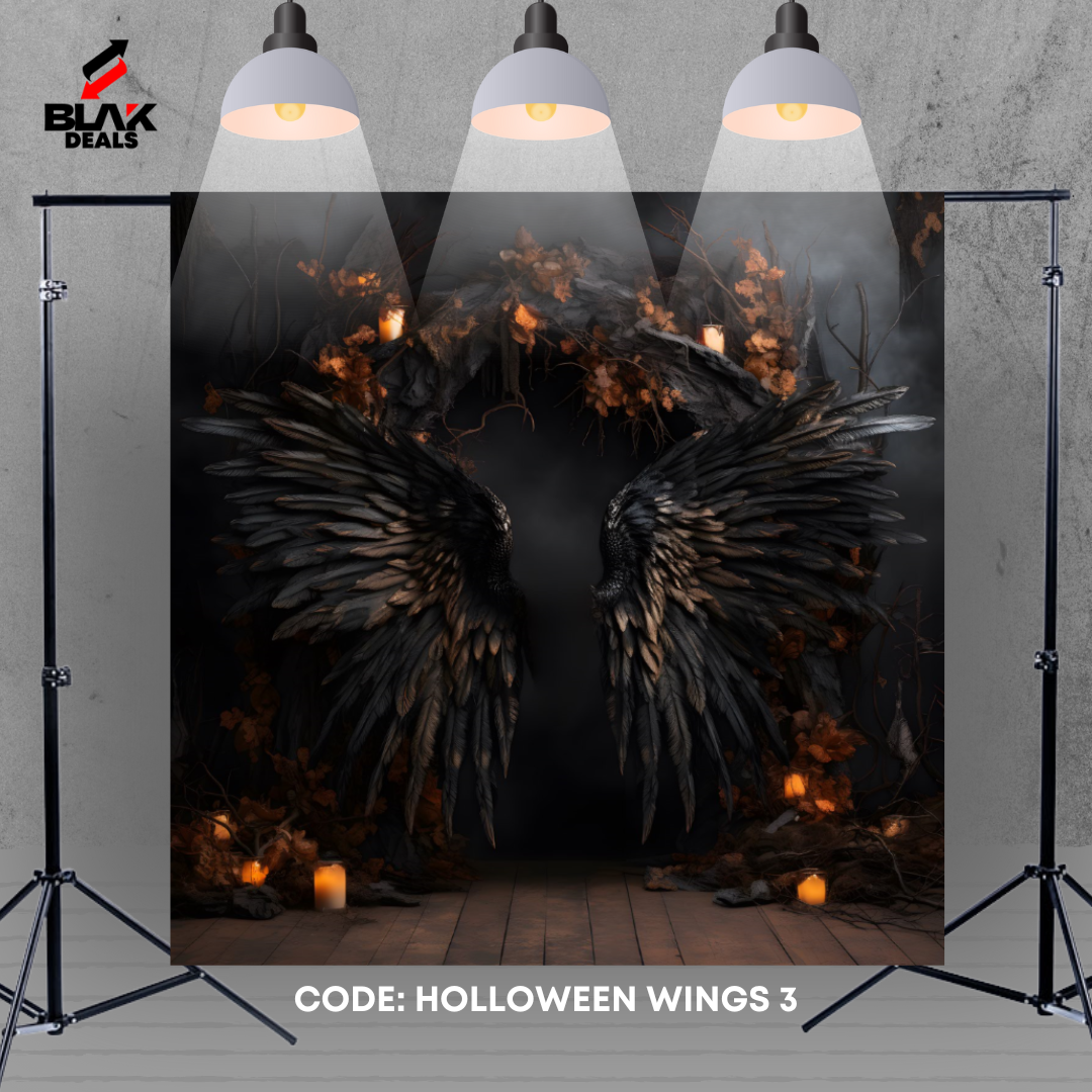 Wings Halloween Photography Backdrop Photoshoot | BLAK Deals