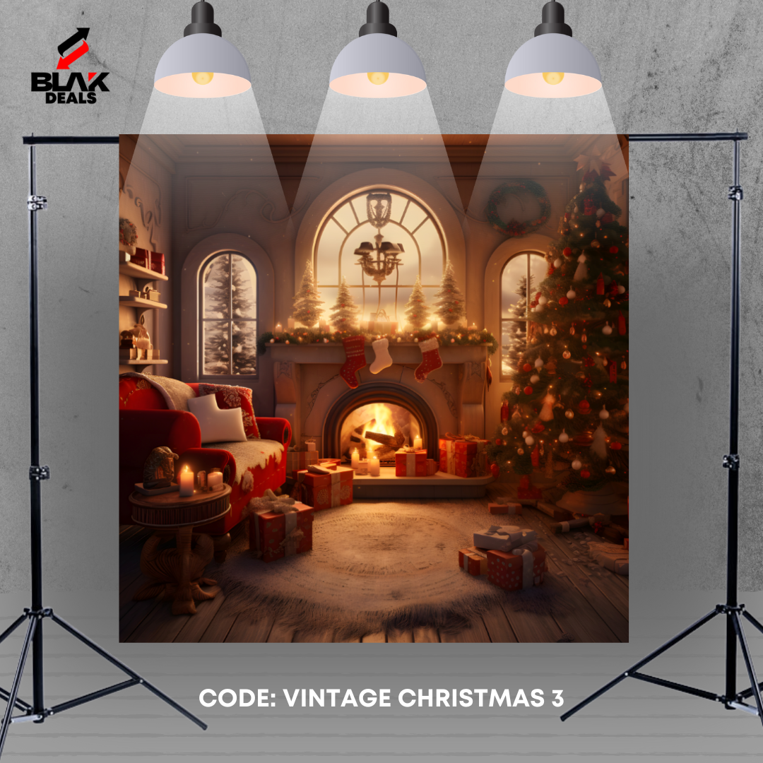 Vintage Christmas Cars Truck Family Couple Photography Backdrop Photoshoot | BLAK Deals