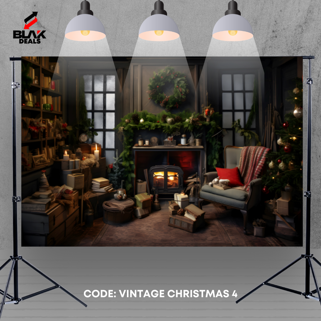 Vintage Christmas Cars Truck Family Couple Photography Backdrop Photoshoot | BLAK Deals