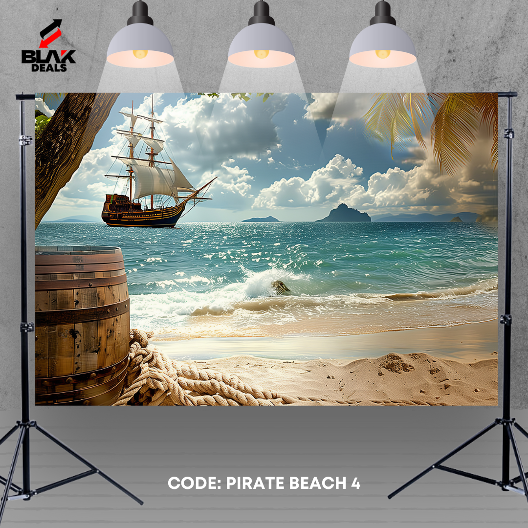 Pirate Ship Beach Sea Kids Newborn Toddler Photography Backdrop Photoshoot | BLAK Deals