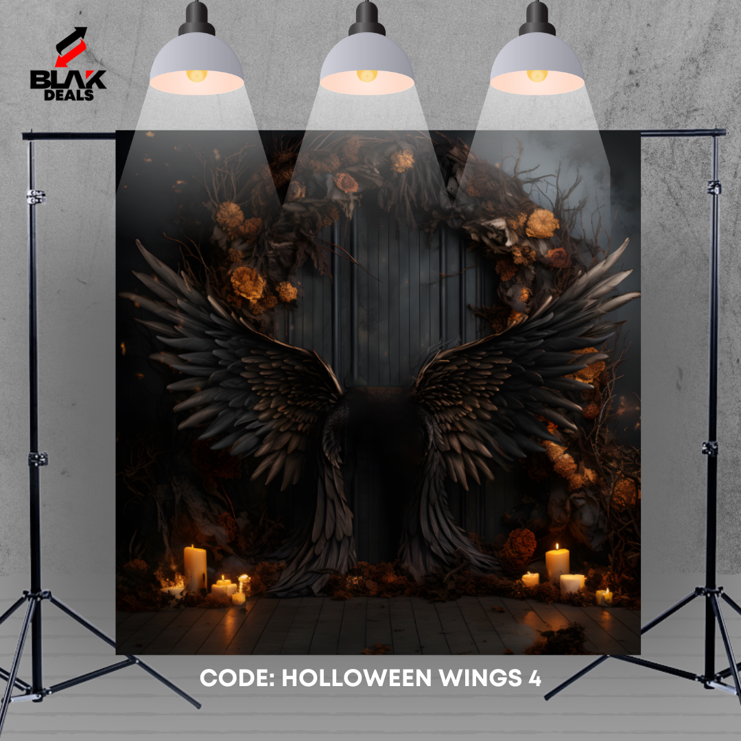 Wings Halloween Photography Backdrop Photoshoot | BLAK Deals