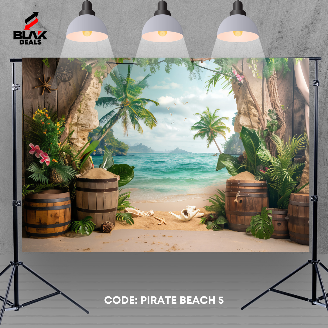 Pirate Ship Beach Sea Kids Newborn Toddler Photography Backdrop Photoshoot | BLAK Deals