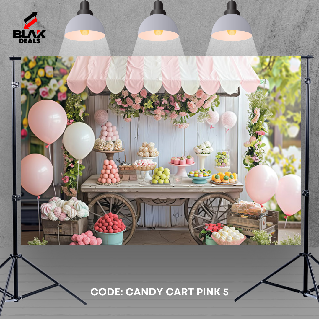 Candy Cart Pink Kids Newborn Toddler Brown Orange Nude Photography Backdrop Photoshoot | BLAK Deals