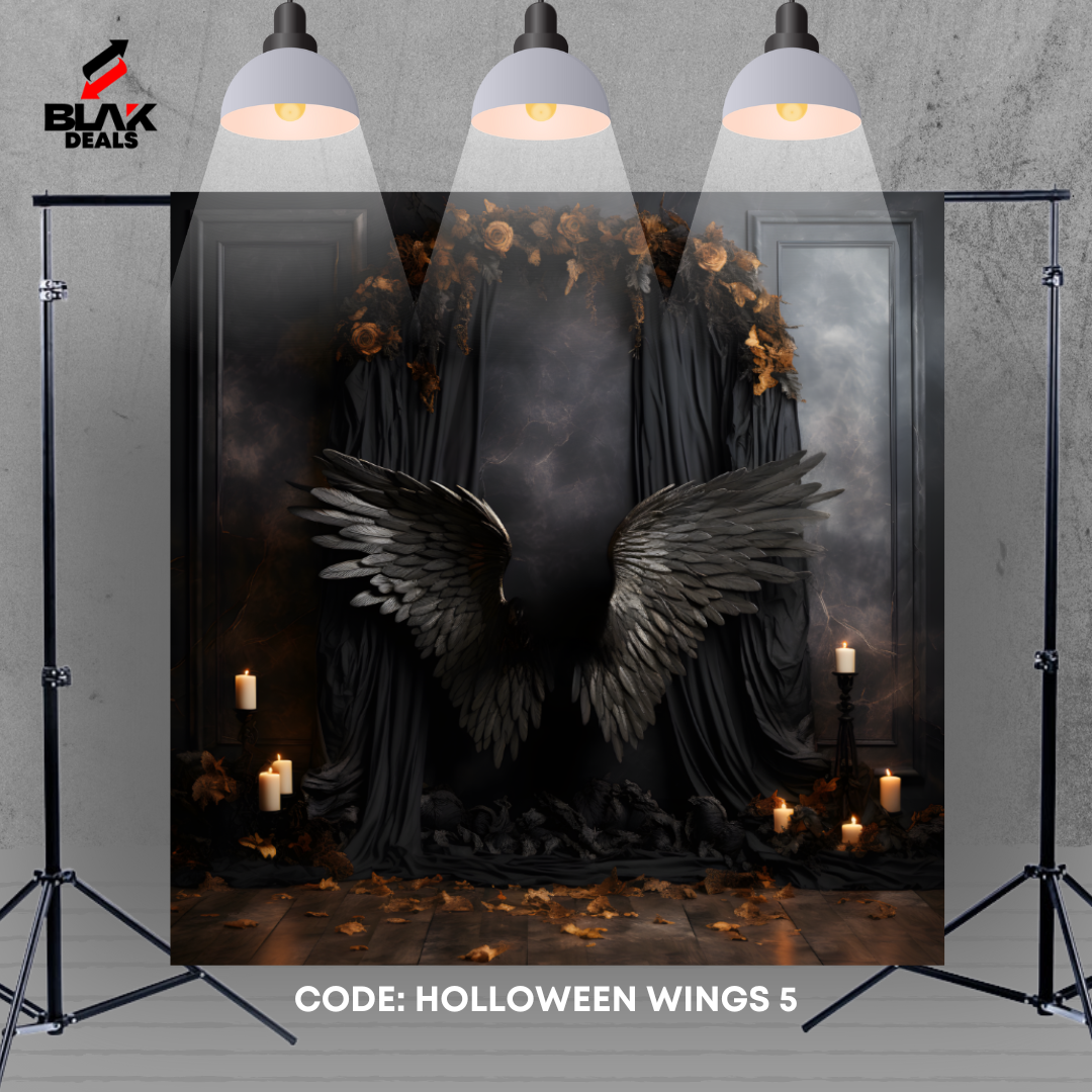 Wings Halloween Photography Backdrop Photoshoot | BLAK Deals