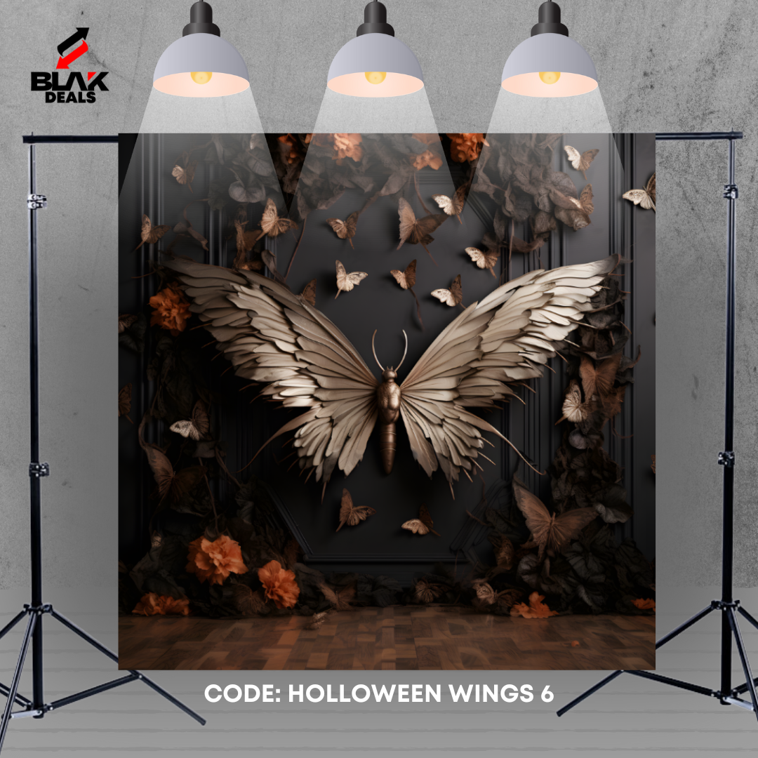 Wings Halloween Photography Backdrop Photoshoot | BLAK Deals