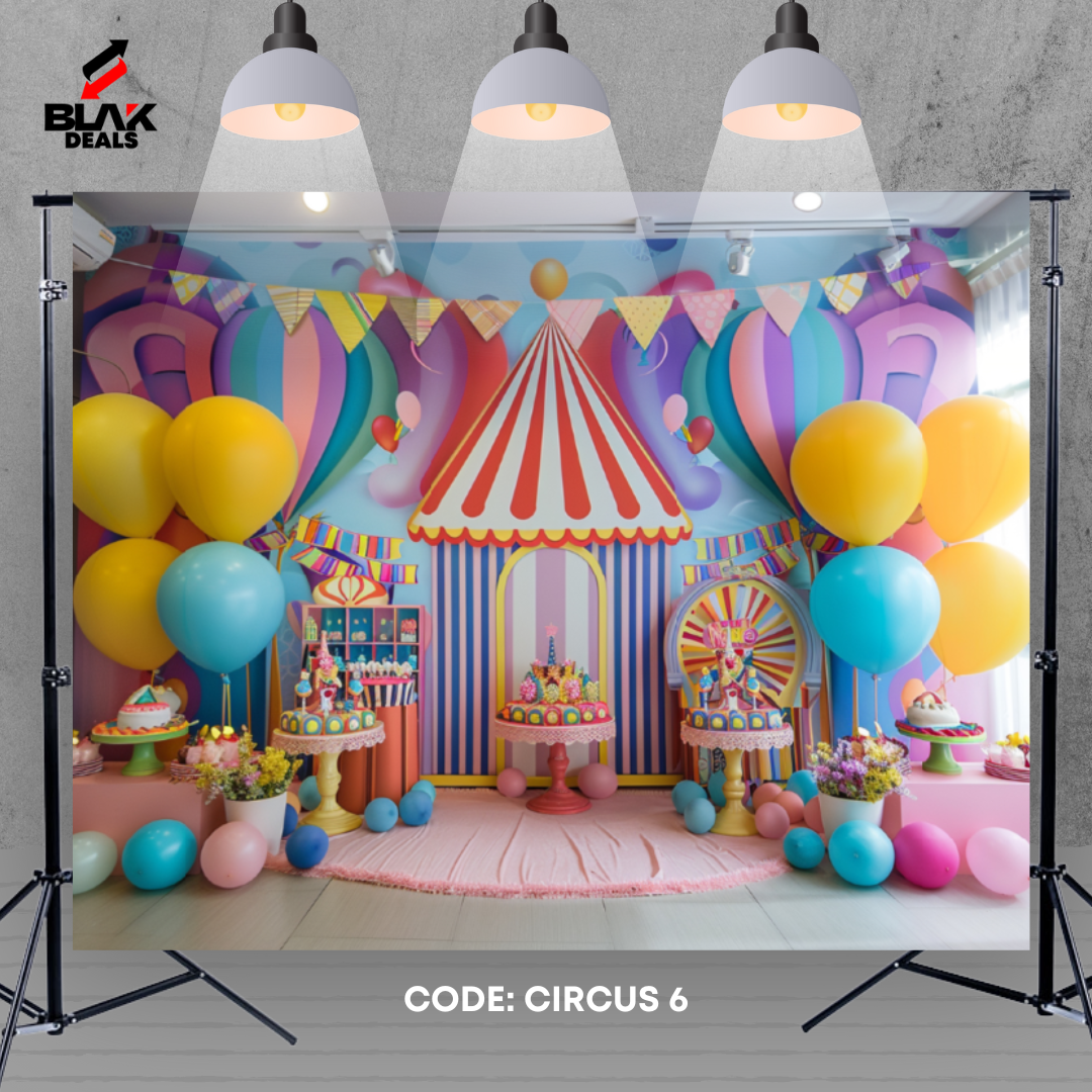 Circus Carnival Balloon Kids Toddler Newborn Photography Backdrop Photoshoot | BLAK Deals