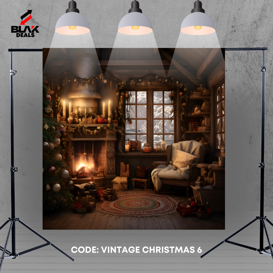 Vintage Christmas Cars Truck Family Couple Photography Backdrop Photoshoot | BLAK Deals