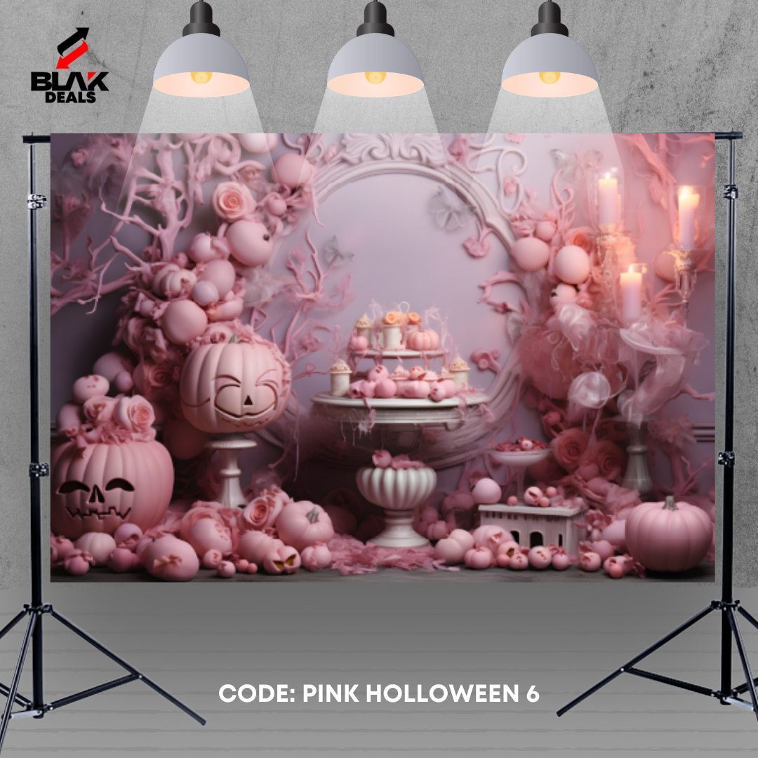 Pink Halloween Photography Backdrop Photoshoot | BLAK Deals