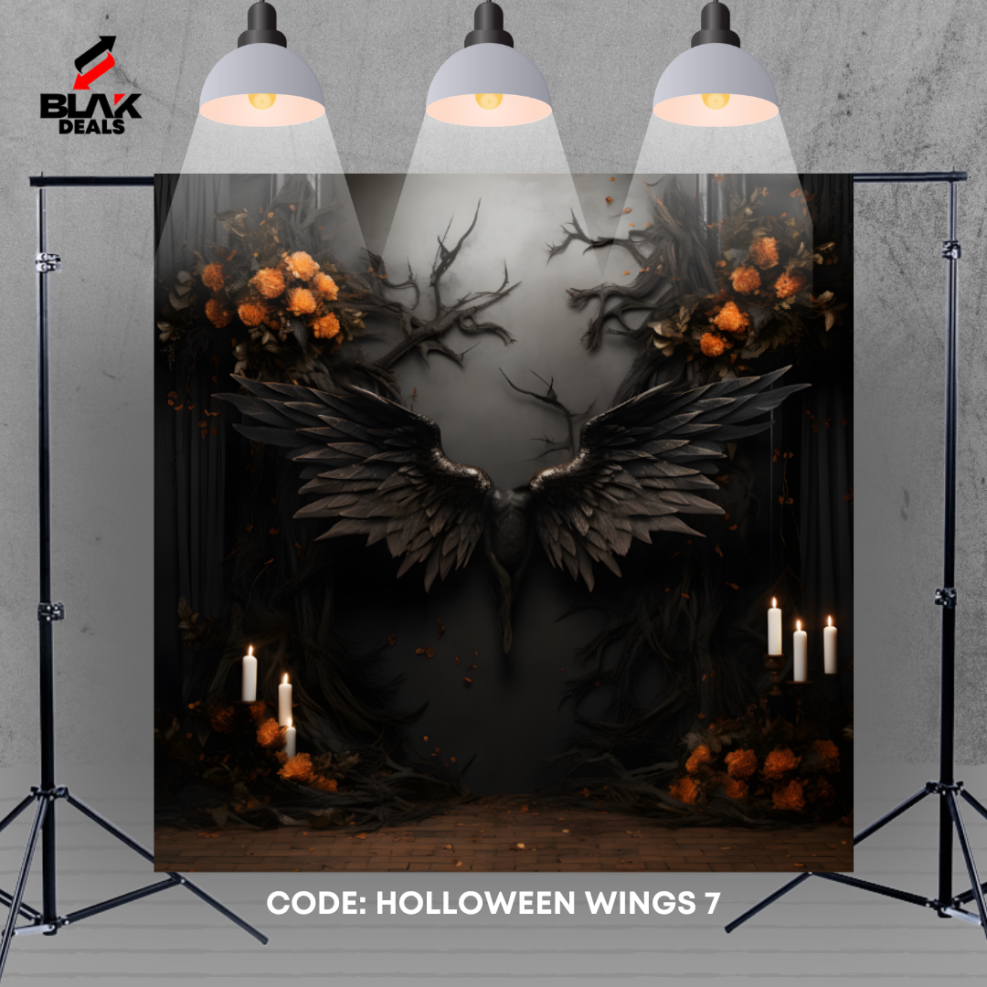 Wings Halloween Photography Backdrop Photoshoot | BLAK Deals