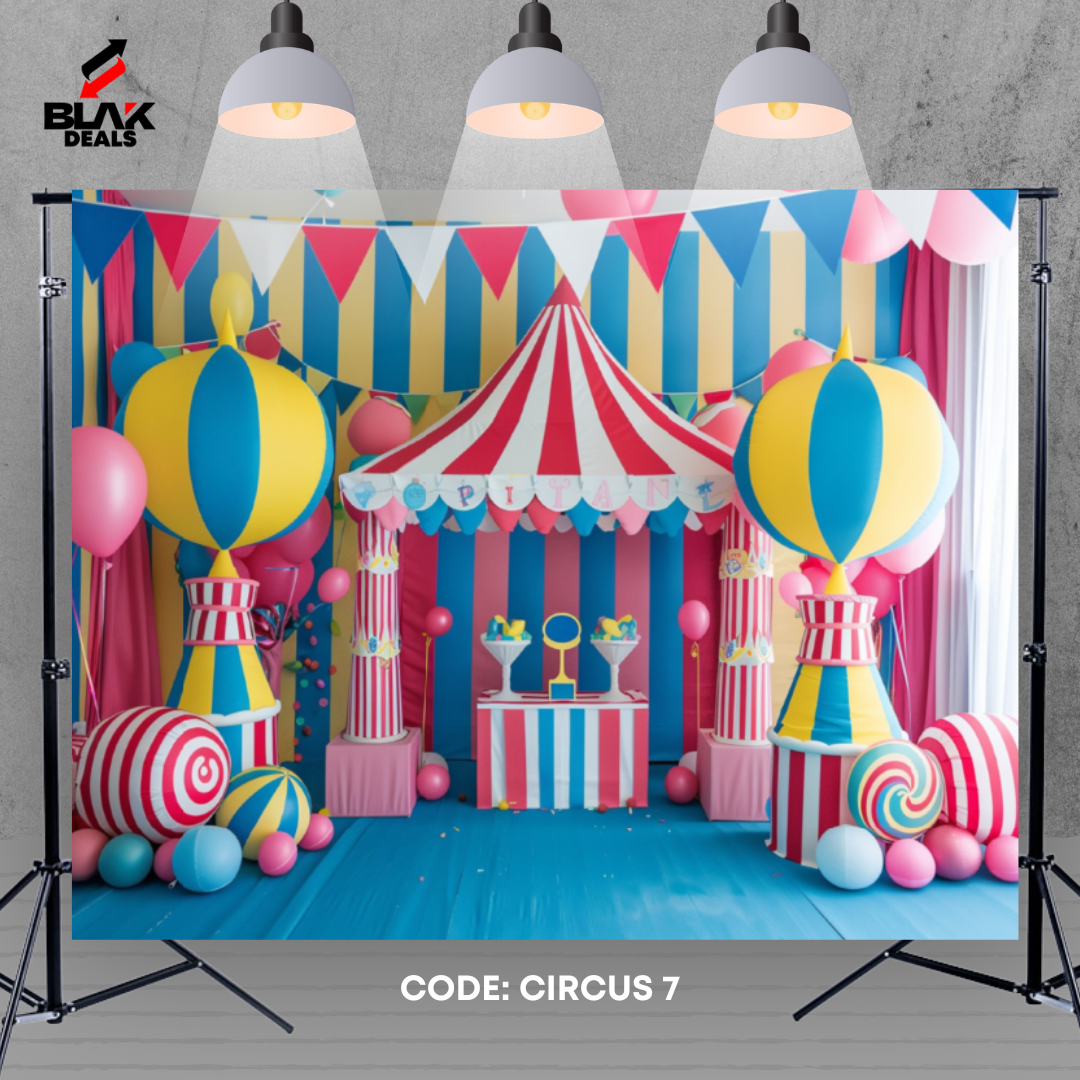 Circus Carnival Balloon Kids Toddler Newborn Photography Backdrop Photoshoot | BLAK Deals