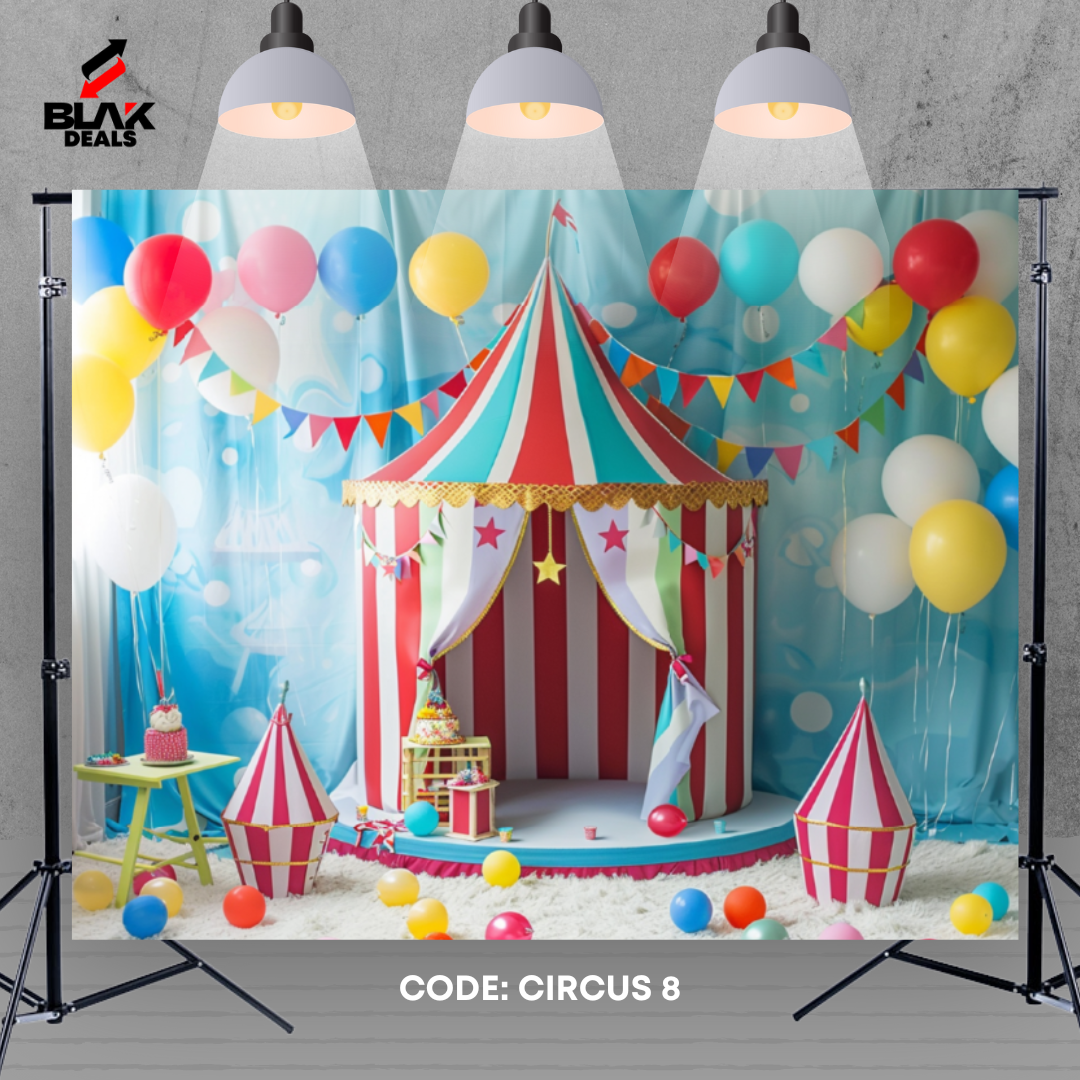 Circus Carnival Balloon Kids Toddler Newborn Photography Backdrop Photoshoot | BLAK Deals