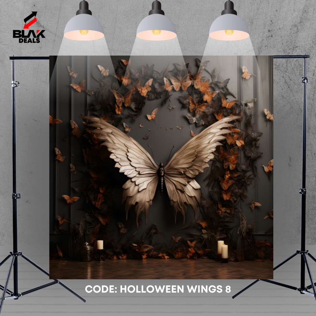 Wings Halloween Photography Backdrop Photoshoot | BLAK Deals