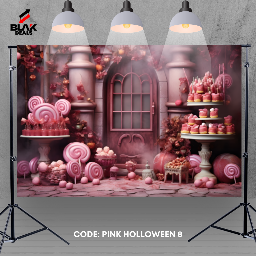 Pink Halloween Photography Backdrop Photoshoot | BLAK Deals