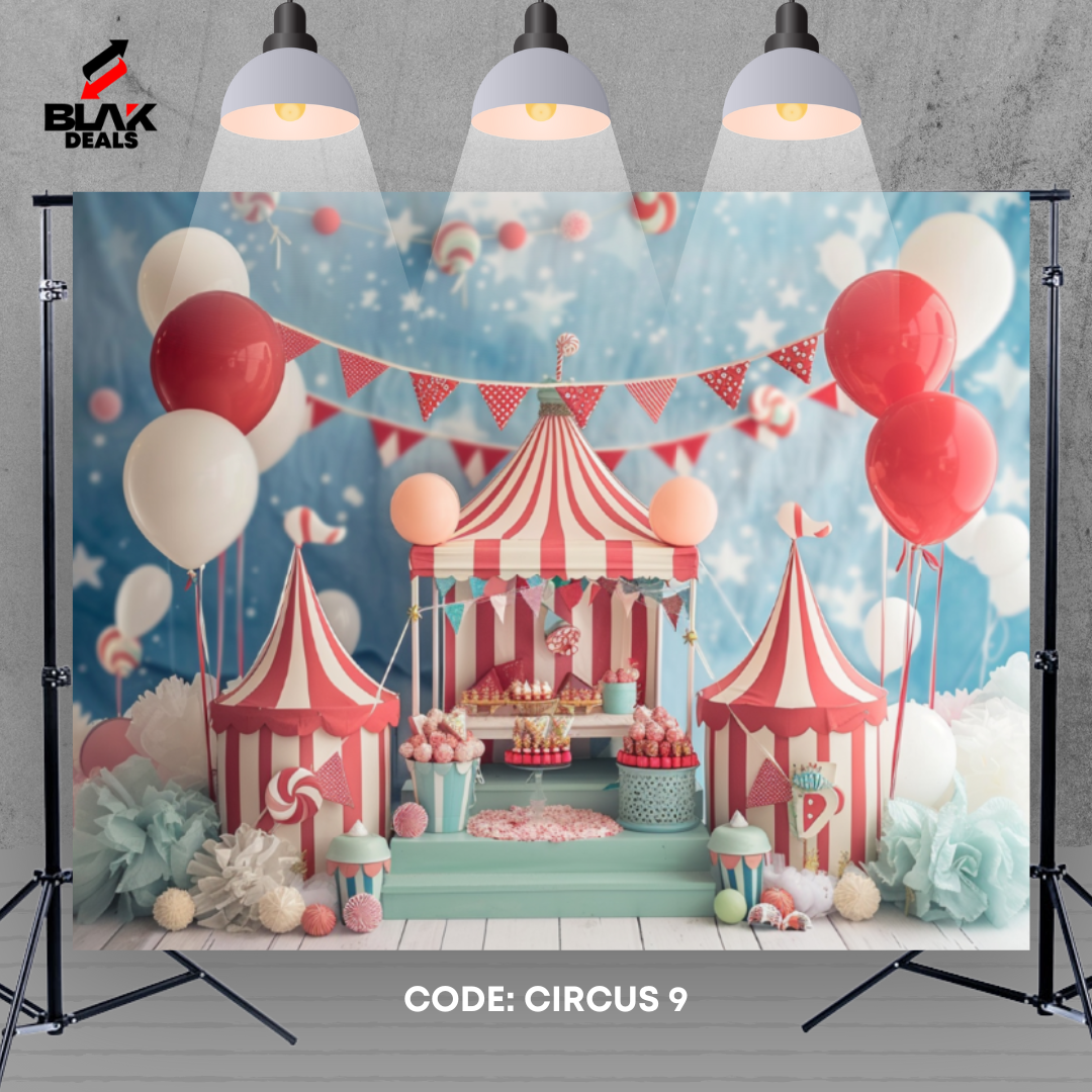 Circus Carnival Balloon Kids Toddler Newborn Photography Backdrop Photoshoot | BLAK Deals