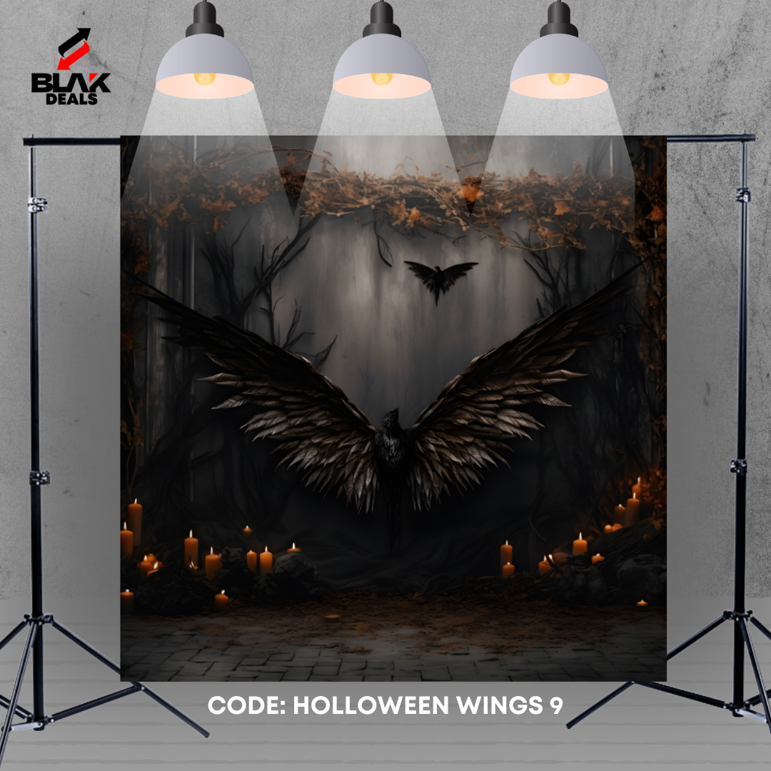 Wings Halloween Photography Backdrop Photoshoot | BLAK Deals