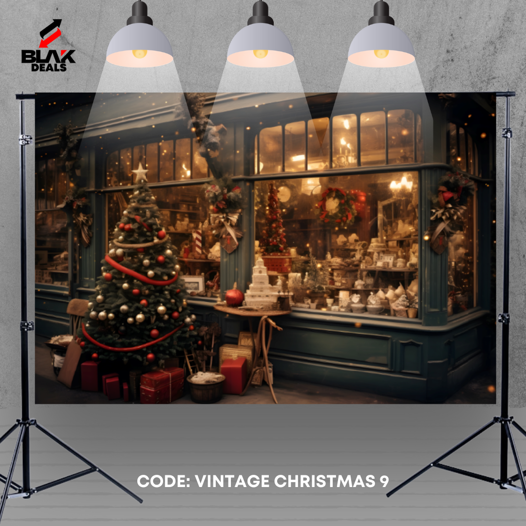 Vintage Christmas Cars Truck Family Couple Photography Backdrop Photoshoot | BLAK Deals