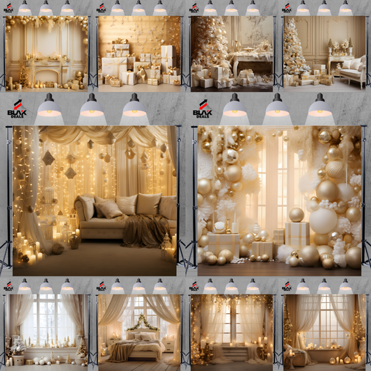 Beige Christmas Family Couple Photography Backdrop Photoshoot | BLAK Deals