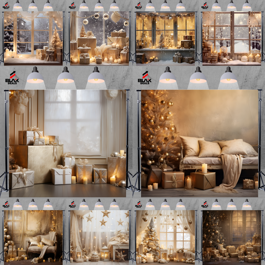 Beige Christmas Family Couple Photography Backdrop Photoshoot | BLAK Deals