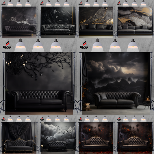 Black Sofa Marble Room Family Maternity Couple Photography Backdrop Photoshoot | BLAK Deals