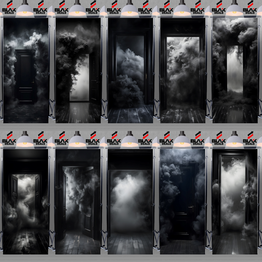 Dark Room Door Smoke Maternity Portrait Photography Backdrop Photoshoot | BLAK Deals