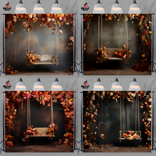 Swing Floral Autumn Family Maternity Couple Fall Photography Backdrop Photoshoot | BLAK Deals