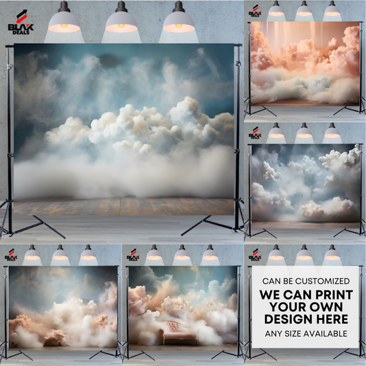 Fine Art Clouds Maternity Portrait Photography Backdrop Photoshoot | BLAK Deals