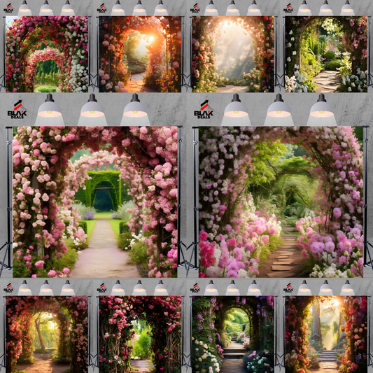 Garden Arc Floral Family Maternity Couple  Wedding Photography Backdrop Photoshoot | BLAK Deals