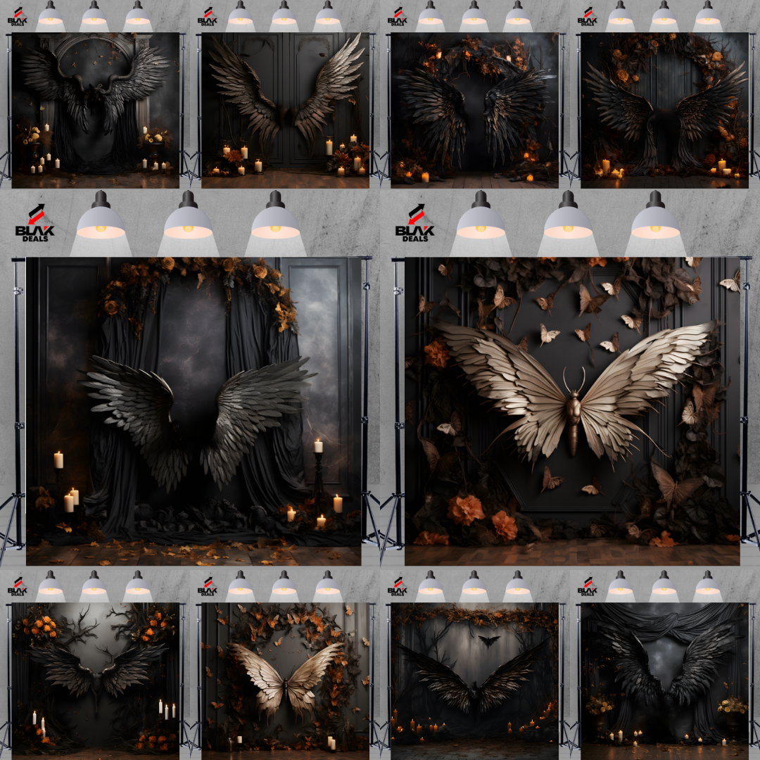 Wings Halloween Photography Backdrop Photoshoot | BLAK Deals