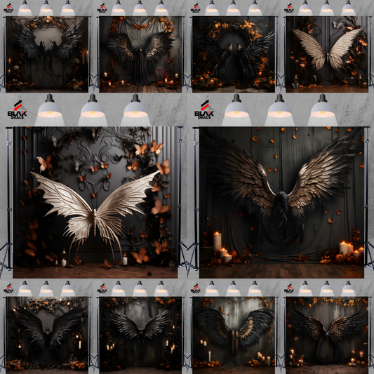 Wings Halloween Photography Backdrop Photoshoot | BLAK Deals