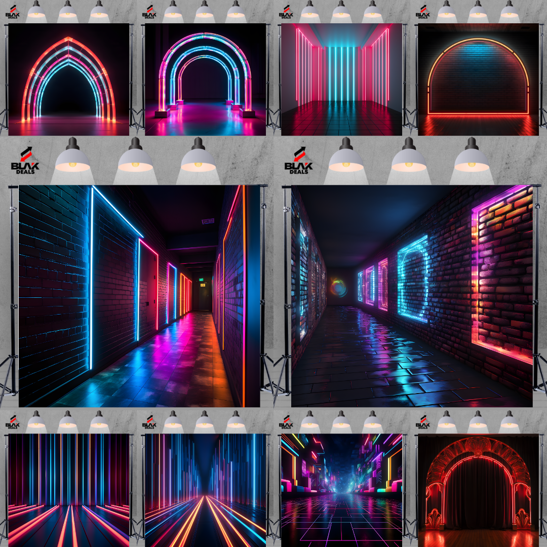 Neon Arc Portrait Maternity Photography Backdrop Photoshoot | BLAK Deals