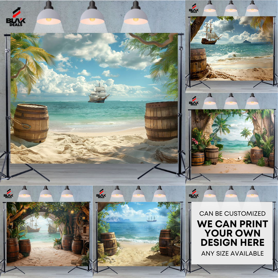 Pirate Ship Beach Sea Kids Newborn Toddler Photography Backdrop Photoshoot | BLAK Deals