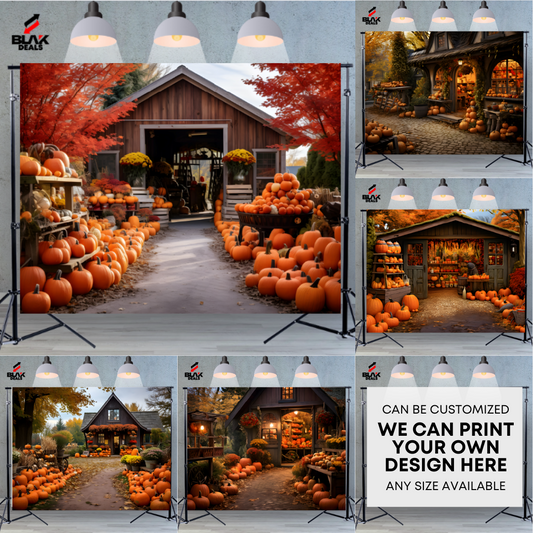 Pumpkin Barn Halloween Family Maternity Couple Fall Photography Backdrop Photoshoot | BLAK Deals