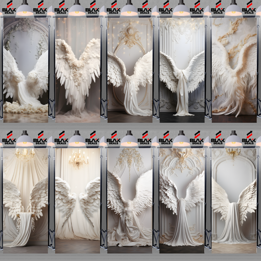 White Angel Heaven Wings Maternity Portrait Photography Backdrop Photoshoot | BLAK Deals