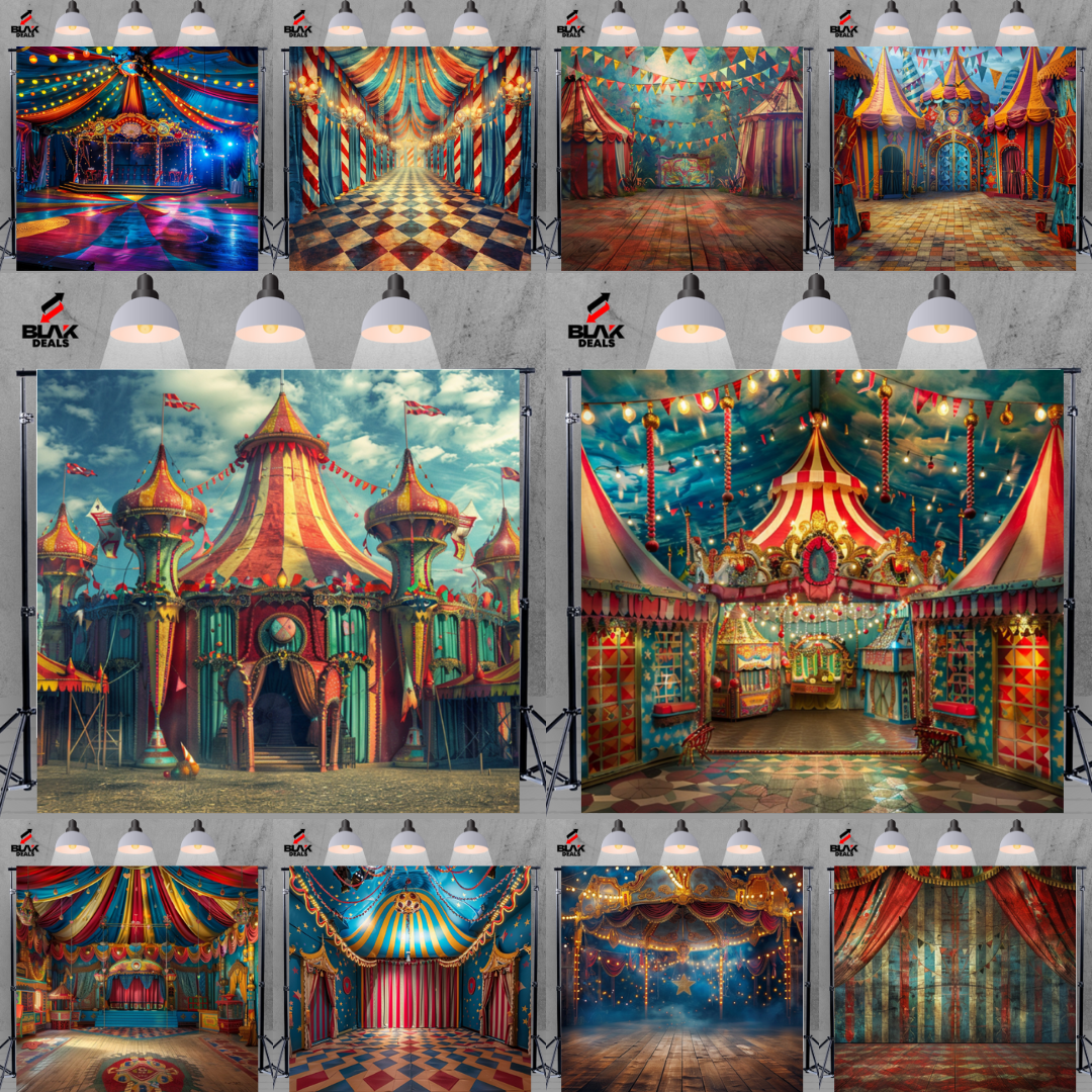 Circus Carnival Kids Toddler Newborn Photography Backdrop Photoshoot | BLAK Deals