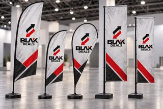 BLAK Deals feather and teardrop flags