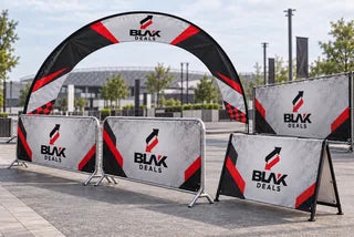 BLAK Deals race gate and event barriers