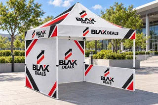 Custom BLAK Deals branded canopy